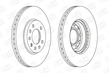 Гальмівний диск передній Opel Astra G, Combo, Meriva, Zafira CHAMPION 562070CH