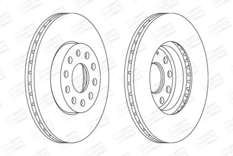 Тормозной диск передний VW Caddy, Golf / Audi A3 / Seat Leon / Skoda Octavia CHAMPION 562235CH