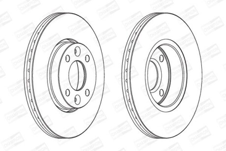 Гальмівний диск передній Dacia Logan, Sandero / Nissan Micra, Note, Tiida CHAMPION 562268CH