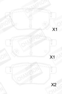 Гальмівні колодки задні Toyota Auris, Corolla, IQ, Prius, Yaris / Subaru Trezia CHAMPION 572632CH