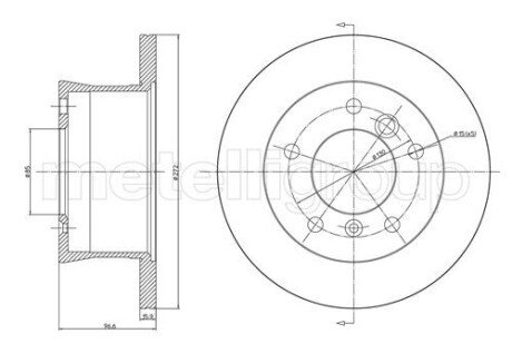 Гальмівний диск зад. Sprinter 308-316 96-06 (16mm) CIFAM 800-492