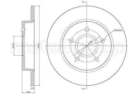 Гальмівний диск зад. Focus II 04-/C-MAX 07- (265x11) CIFAM 800-688C