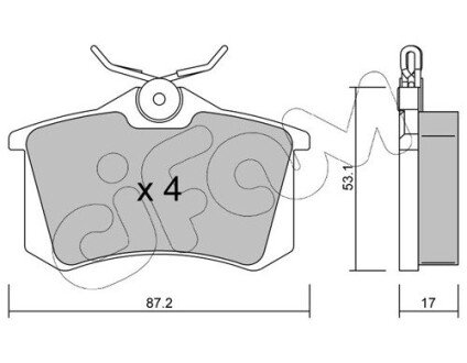 Тормозные колодки зад. Caddy/Golf/Octavia (TRW) 17mm CIFAM 822-100-1