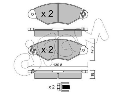 Тормозные колодки пер. Kangoo 97-08 (Bosch) (с датчиком) CIFAM 822-253-0