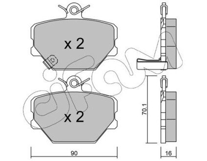 Тормозные колодки пер. City Coupe/Crossblade/Fortwo (98-14) CIFAM 822-341-0 (фото 1)