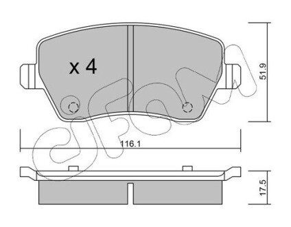 Тормозные колодки пер. Kangoo/Logan 08-/Duster 10- (TRW) CIFAM 822-485-0