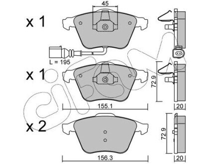 Тормозные колодки пер. Caddy III/Golf V/Passat B6/Octavia A5 CIFAM 822-549-4