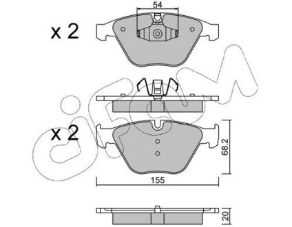 Тормозные колодки пер. BMW 3 (E90)/5 (E60)/7 (E65) 02-13 (ATE) CIFAM 822-558-6