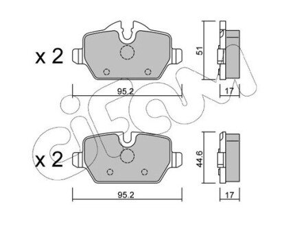 Тормозные колодки зад. BMW 3(E90)/1(E81) 04-13 (TRW) CIFAM 822-641-0