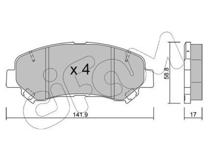 Тормозные колодки пер. X-Trail/Qashqai 07- CIFAM 822-792-0