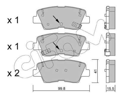 Гальмівні колодки зад. Hyundai i30/i40 11-/Kia Cee\'d 12- (akebono) CIFAM 822-886-1