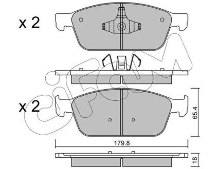 Тормозные колодки пер. Ford Focus III/Kuga II/Connect 1.0-2.0 13- (Ate) CIFAM 822-989-0