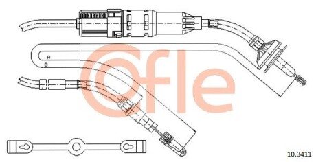 Трос сцепления (автомат)) VW Golf / Jetta Diese -91 COFLE 10.3411