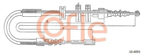 Трос ручного гальма Audi 100/200 Quattro 1.8-2.3 08.83-12.91 COFLE 10.4091