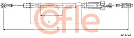 Трос ручнiка перед. Ducato/Fiat/Jumper 02- (1078/761mm) COFLE 10.4723