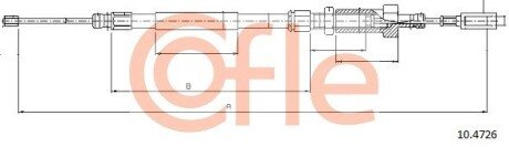 Трос ручного тормоза (центр) Fiat Ducato 02-06 (диск тормоза)) COFLE 10.4726