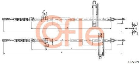 Трос ручного гальма 1765/1585 Ford Focus 99- COFLE 10.5359