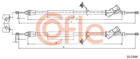 Трос ручного гальма зад.Ford Focus 2004- COFLE 10.5364