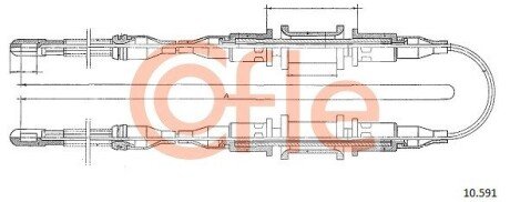 Трос ручного гальма Opel Kadett E 1.6-1.8 COFLE 10.591 (фото 1)