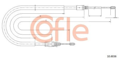 Трос ручного гальма зад. Л/П Peugeot 207 06- COFLE 10.6036