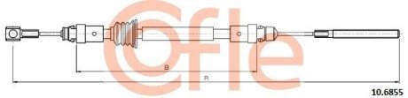 Трос ручного гальма перед. MASTER III 02/2010- (1086/757mm) COFLE 10.6855