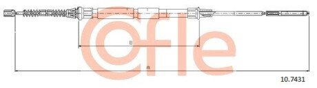 Трос ручного гальма зад. Л/П VW Caddy 96- 1671/1123 COFLE 10.7431