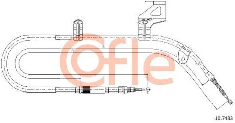 Трос ручного гальма зад. П VW Passat 96- 1890/1577+158 COFLE 10.7483