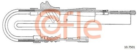 Трос ручного гальма зад. Л Audi 80/90 78-88 (барабанні гальма) 1195/415 COFLE 10.7501