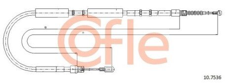 Трос ручного гальма зад. П Audi A4 2001- COFLE 10.7536