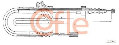 Трос ручних гальм лівий (диск) Audi 80 89-91 COFLE 10.7541