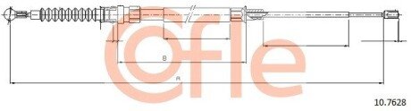 Трос ручного гальма зад. Л/П VW TOURAN 03-10 COFLE 10.7628