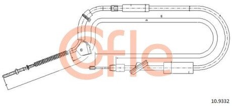 Трос ручных тормозов перед. MB W245 1.5-2.0 05-11 COFLE 10.9332