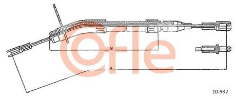 Трос ручного гальма лівий DB W123 76-85 COFLE 10.937