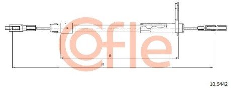 Трос ручного тормоза правый DB E200-420,E220-300D 95 COFLE 10.9442