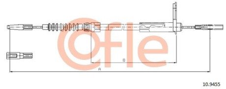 Трос ручного гальма зад.лівий MB S-Class 99- 978/800mm COFLE 10.9455