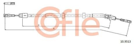 Трос гальмівний зад. прав. MB M-Class ML 320 98-05 COFLE 10.9513