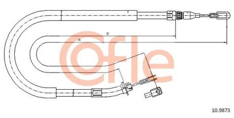 Трос ручного гальма (до колодок) Mercedes Sprinter COFLE 10.9873