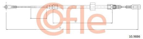 Трос ручного тормоза. DB Sprinter 901-903 COFLE 10.9886