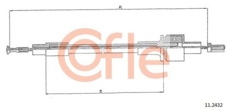 Трос зчеплення Ford Sierra Diesel 2,3 -90 COFLE 11.2432