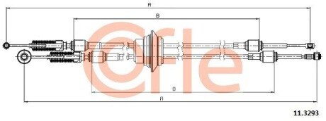 Трос КПП Fiat/Citroen/Peugeot Scudo L-900mm COFLE 11.3293