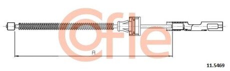 Трос ручного гальма зад. Л/П TOURNEO COURIER Kombi 2014/02- COFLE 11.5469 (фото 1)