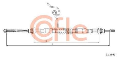 Трос ручнiка правий Ford Transit Connect 04/00- COFLE 11.5665