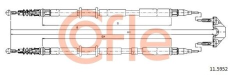 Трос ручного гальма зад. L/P Opel Astra H 1.2-2.0 04- COFLE 11.5952