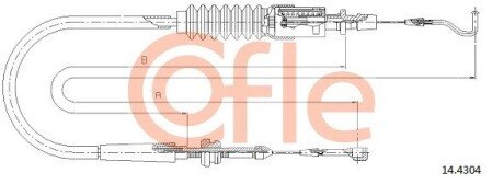 Трос газа VW T-4 1.9D/TD 1232/940 мм COFLE 14.4304