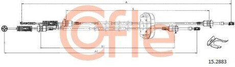 К-кт тросів переключення КПП Renault Trafic 01> 326/1025+1263/995 КПП PK6 COFLE 15.2883