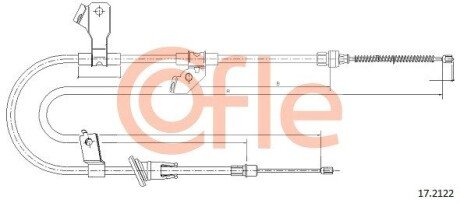 Трос ручного гальма зад. Л Mitsubishi Colt 04- COFLE 17.2122