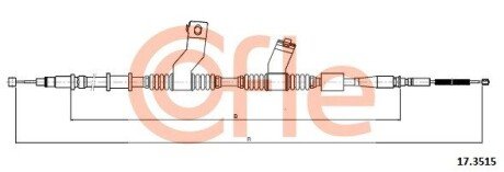 Трос ручного тормоза левый Chevrolet Lacetti 1.8 06- COFLE 17.3515