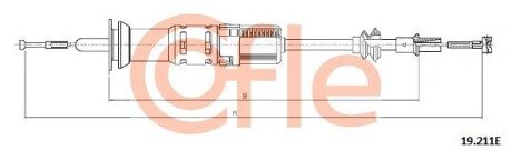 (автомат) Трос сцепления VW Caddy все DS 95- Seat Inca/lbiz COFLE 19.211E