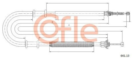 Трос ручного тормоза левый Fiat Doblo 1.2-1.9JTD 03.01- COFLE 641.13