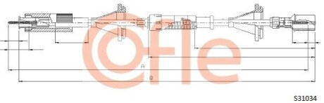 Трос спiдометра VW Passat 88-97 COFLE S31034 (фото 1)